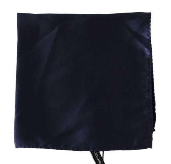 DOLCE & GABBANA BLUE SILK SQUARE HANDKERCHIEF
