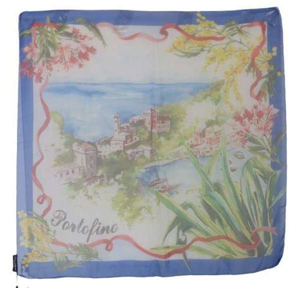 DOLCE & GABBANA PORTOFINO PRINT SILK WRAP SHAWL