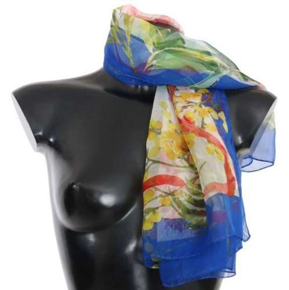DOLCE & GABBANA PORTOFINO PRINT SILK WRAP SHAWL