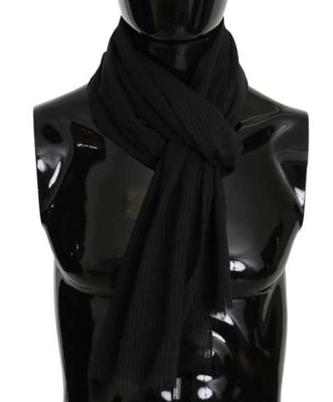 DOLCE & GABBANA GRAY WOOL WHITE LINING MENS SCARF