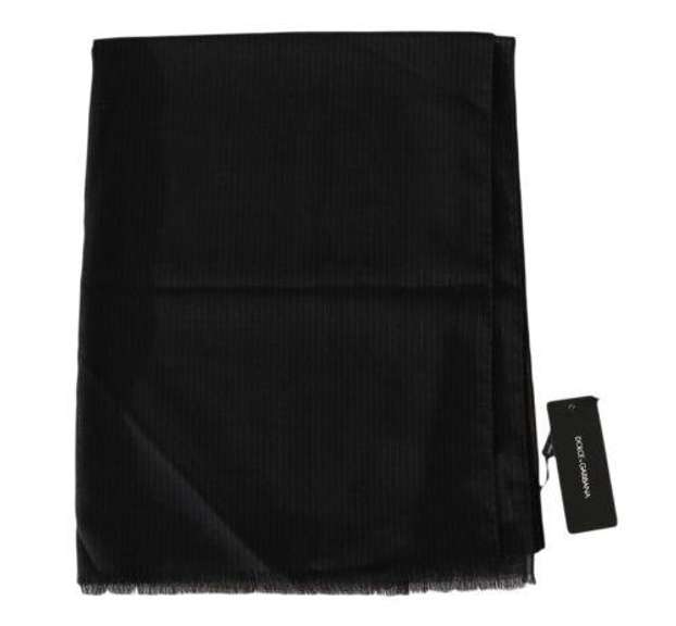 DOLCE & GABBANA GRAY WOOL WHITE LINING MENS SCARF