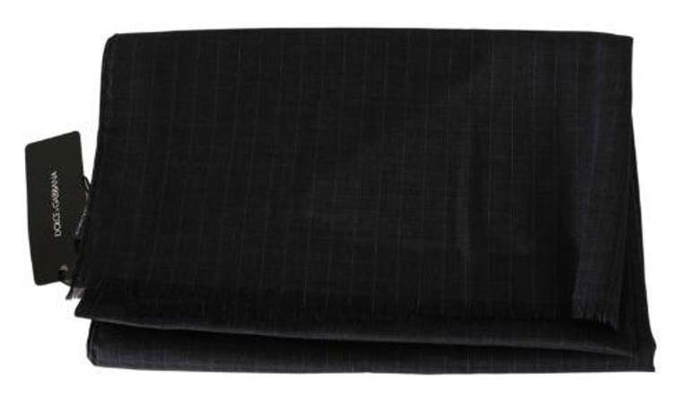 DOLCE & GABBANA GRAY WOOL WHITE LINING MENS SCARF