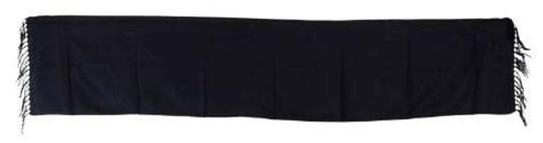 DOLCE & GABBANA NAVY BLUE SILK TASSEL MENS WRAP SCARF