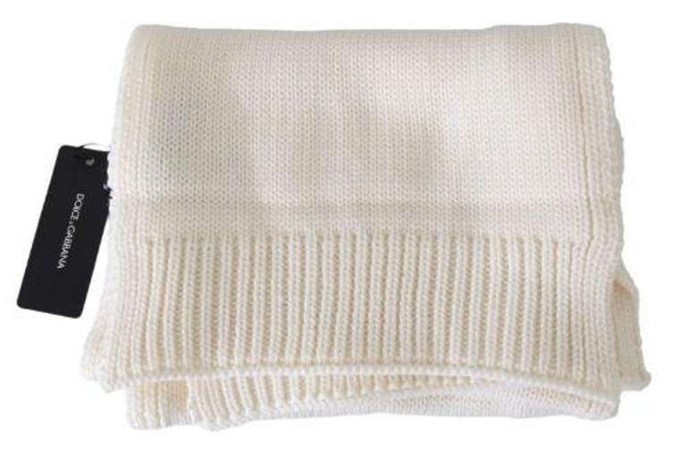 DOLCE & GABBANA BEIGE WOOL KNIT MENS WRAP MENS SCARF