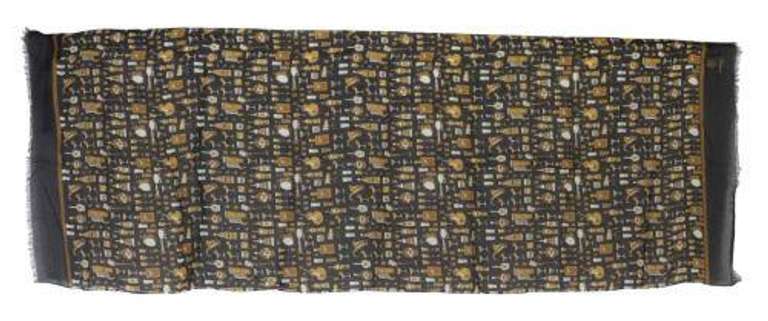 DOLCE & GABBANA BLUE MODAL CASHMERE COCKTAIL PRINT MENS SCARF