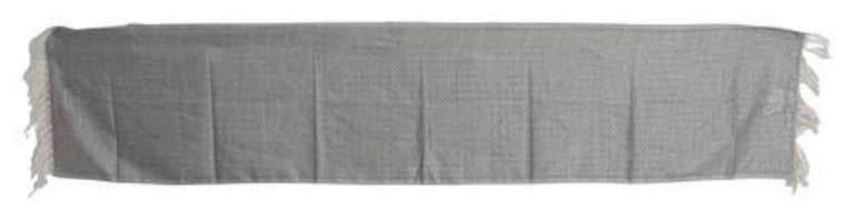 DOLCE & GABBANA GRAY SILK POLKA DOT PRINT FRINGES WRAP SCARF