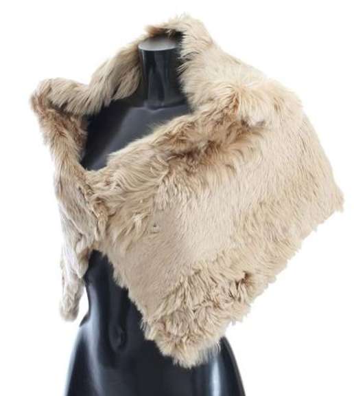 DOLCE & GABBANA BEIGE ALPACA COLLAR SCARF