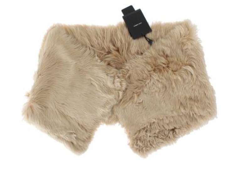 DOLCE & GABBANA BEIGE ALPACA COLLAR SCARF