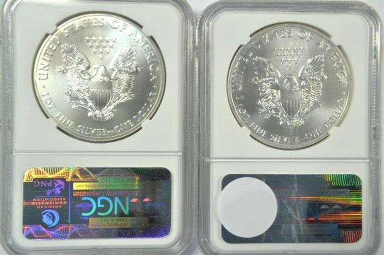 Perfect NGC MS70 graded 2013(W) & 2014 ER $1 Eagles