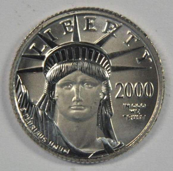 Superb Gem BU Year 2000 $10 pure Platinum Eagle coin
