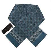 DOLCE & GABBANA BLUE BUTTERFLY BAROQUE SILK MENS WRAP SCARF