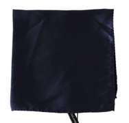DOLCE & GABBANA BLUE SILK SQUARE HANDKERCHIEF