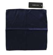 DOLCE & GABBANA BLUE SILK SQUARE HANDKERCHIEF