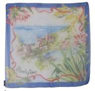 DOLCE & GABBANA PORTOFINO PRINT SILK WRAP SHAWL