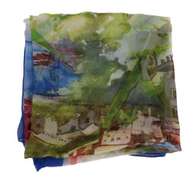 DOLCE & GABBANA PORTOFINO PRINT SILK WRAP SHAWL