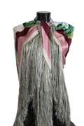 DOLCE & GABBANA HORTENSIA FLORAL SILK FRINGES SHAWL WRAP SCARF
