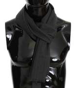 DOLCE & GABBANA GRAY WOOL WHITE LINING MENS SCARF