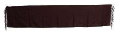 DOLCE & GABBANA MAROON BLACK SILK DG CROWN FRINGES WRAP  SCARF
