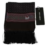 DOLCE & GABBANA BROWN BAROQUE TASSEL MENS SILK SCARF