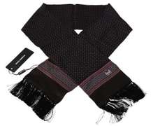 DOLCE & GABBANA BROWN BAROQUE TASSEL MENS SILK SCARF