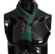DOLCE & GABBANA GREEN BAROQUE TASSEL MENS SILK SCARF