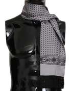 DOLCE & GABBANA SILVER BAROQUE TASSEL MENS SILK  SCARF