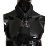 DOLCE & GABBANA GREEN BAROQUE TASSEL MENS SILK SCARF