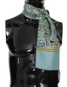 DOLCE & GABBANA BLUE MUSICAL INSTRUMENT PRINT SILK SCARF