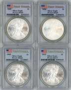4 Diff. PCGS MS69 FIRST STRIKE $1 Silver Eagles 2005-10