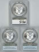Perfect 2017, 2019, & 2020 $1 Silver Eagles. PCGS MS70