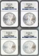 4 NGC MS69 EARLY RELEASES Silver $1's: 2 2008 & 2 2010