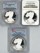 3 Diff. Proof-69 graded $1 Silver Eagles. PCGS & NGC