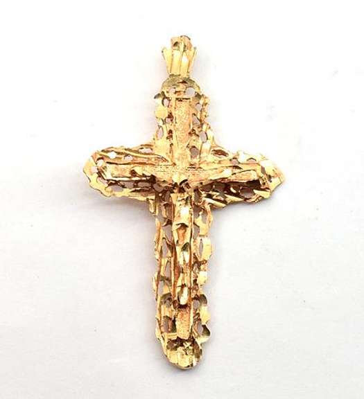 Decorative Yellow Gold Crucifix