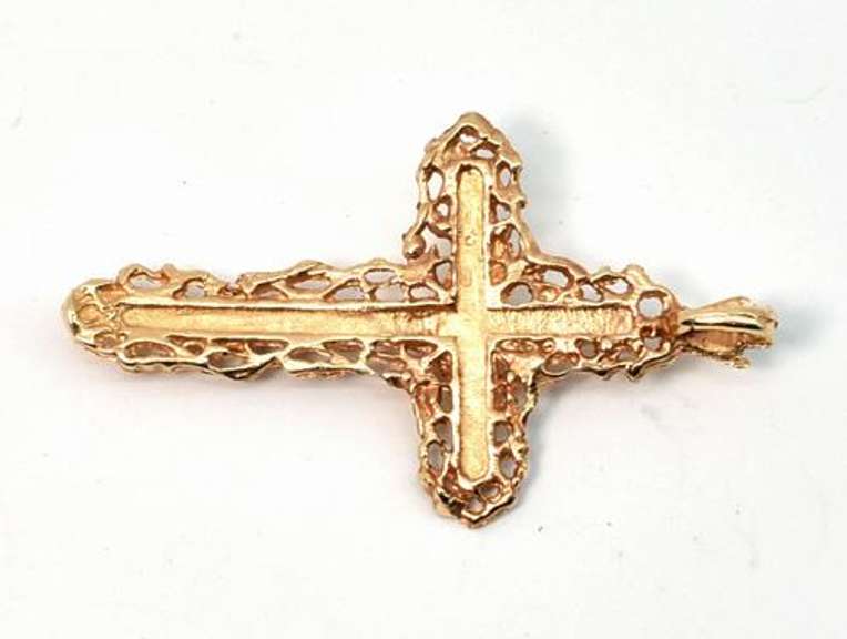 Decorative Yellow Gold Crucifix