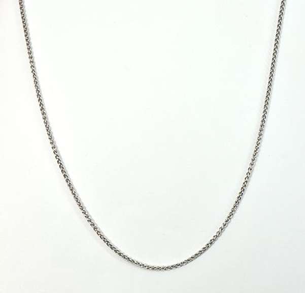 Smooth White Gold Foxtail Necklace