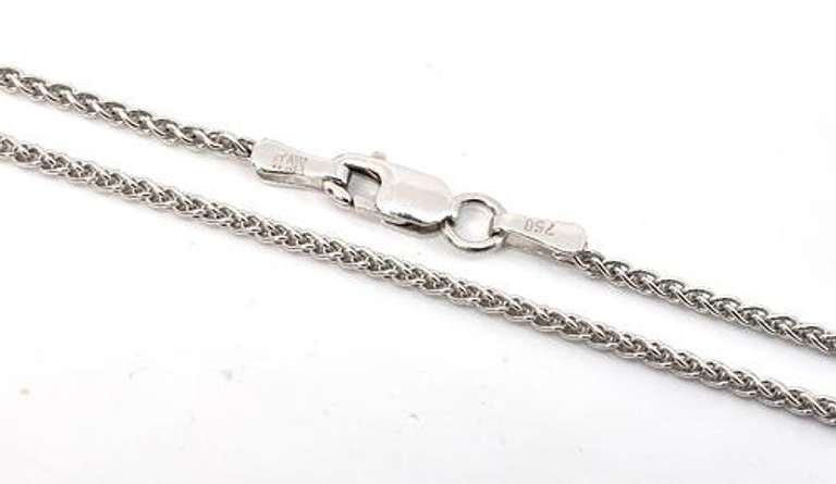 Smooth White Gold Foxtail Necklace