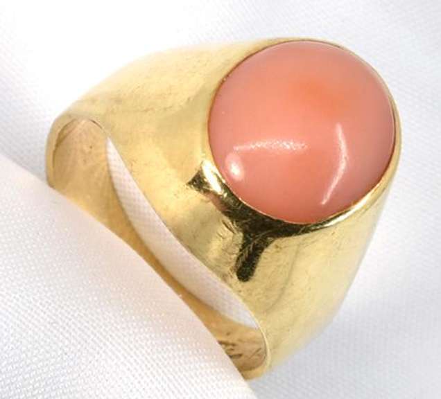 Practical Bezel Set Coral Ring