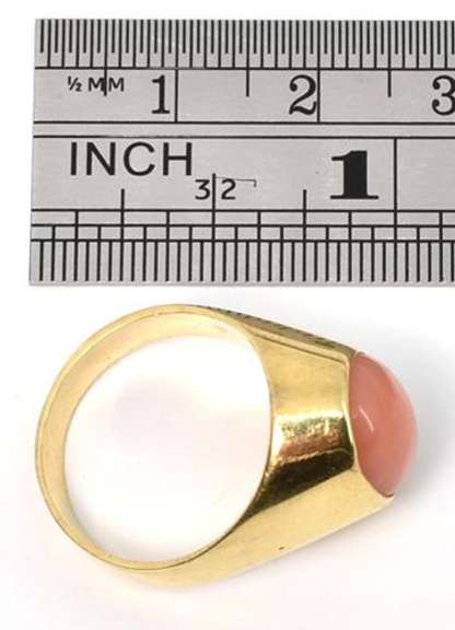 Practical Bezel Set Coral Ring