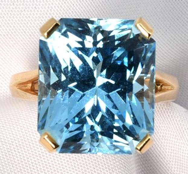 Bold and Reflective Blue Topaz Ring