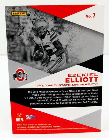 Ezekiel Elliott Ohio State Alma Mater Elite Football Card