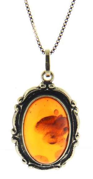 Sterling Silver Amber Necklace
