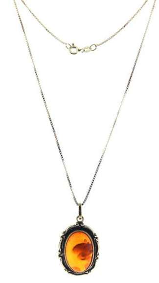Sterling Silver Amber Necklace