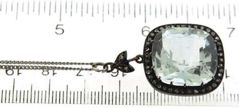 Aquamarine Pendant on Sterling Silver Chain