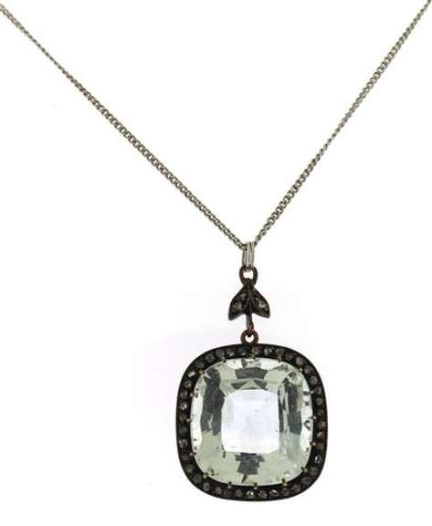 Aquamarine Pendant on Sterling Silver Chain