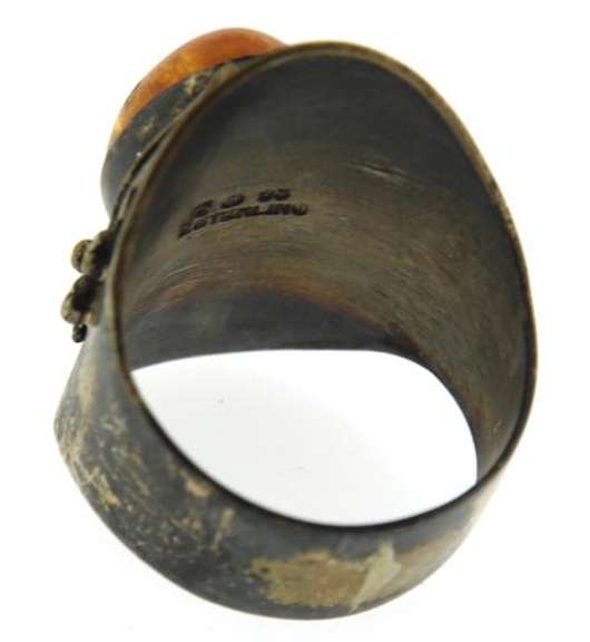 Sterling Silver Amber Ring