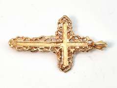 Decorative Yellow Gold Crucifix