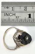 Vintage Filigree WG Black Onyx Ring