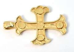 Fashionable Gold Cross with Garnets
