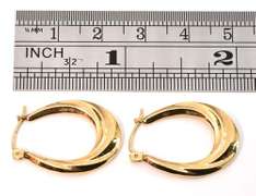 Nice Oval Ridged Hoop Earrings