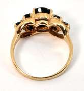 Oval and Round Sapphire Cluster Ring